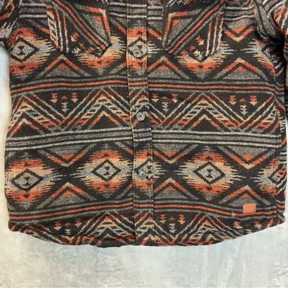 Jachs Sherpa Lined Aztec Jacket Size Large Wool Faux Fur Warm Shacket Southwest - Picture 8 of 16
